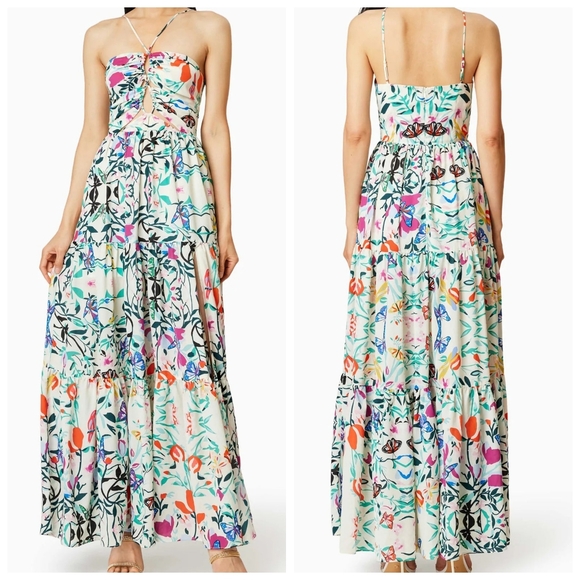 Elliatt Dresses & Skirts - NWT Elliatt Tradewinds Floral Print Tiered Halter Cut-Out Maxi Dress, Sz Small.